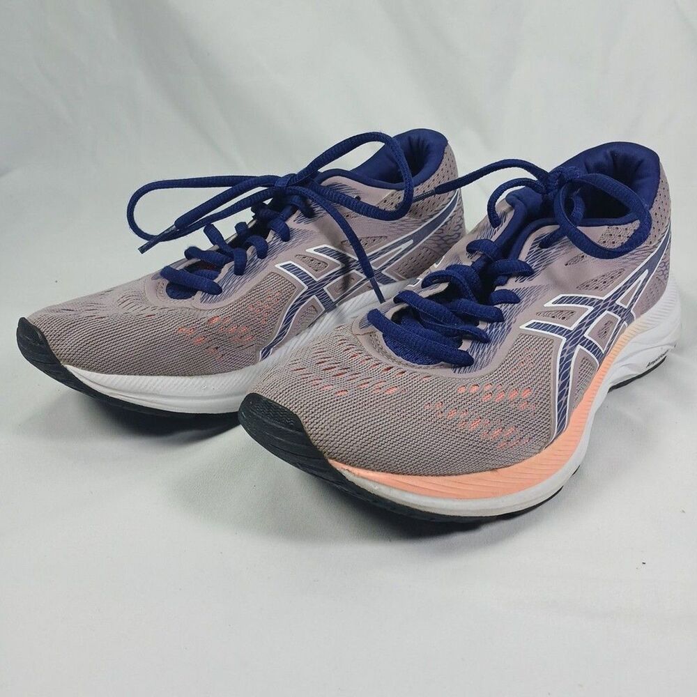 ASICS Gel-Excite 6 Womens Sz 6 Purple Grey Coral Running Shoes 1012A150
